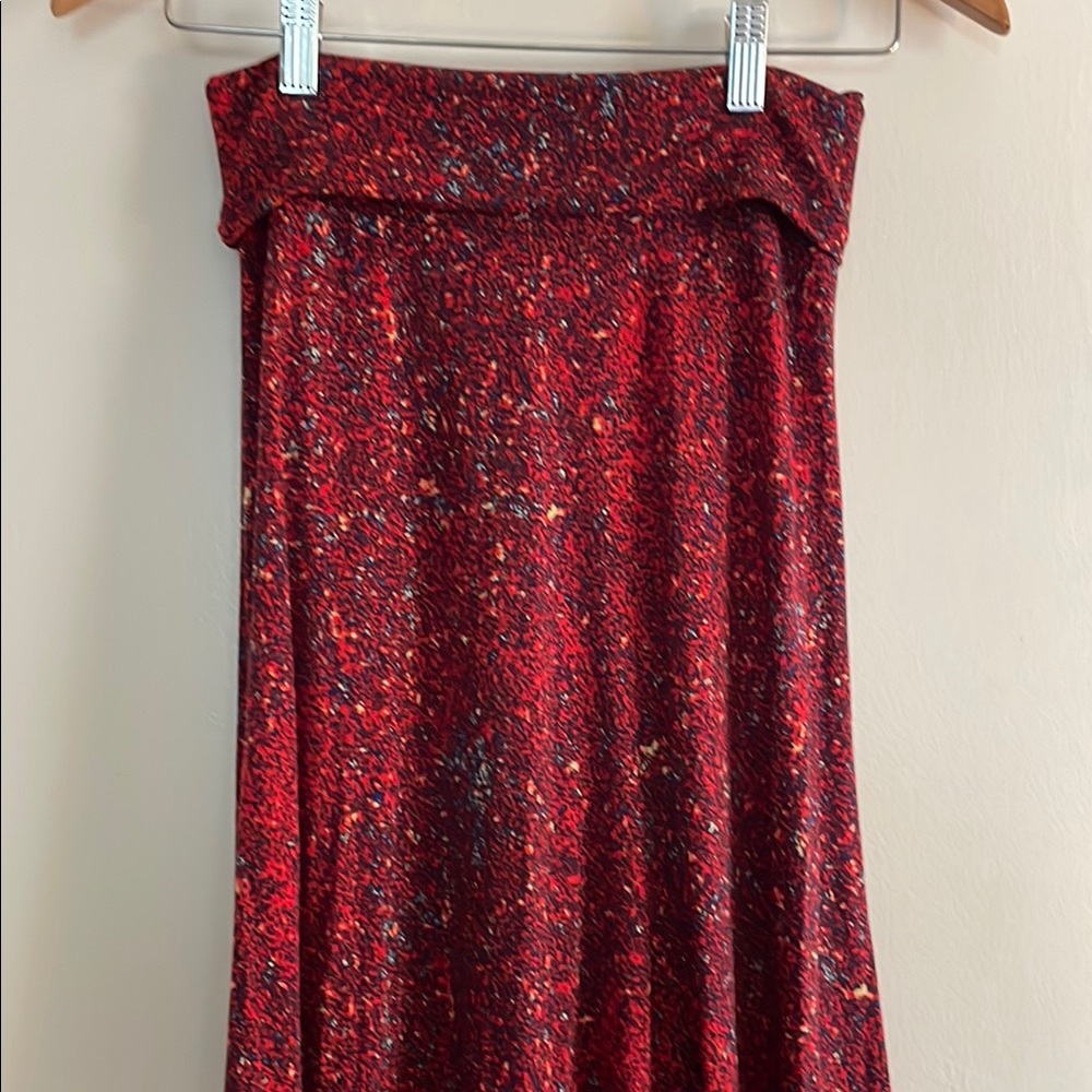 LuLaRoe Red Sequin Maxi A-Line Skirt